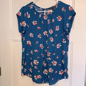 41 Hawthorne Blouse - Size M - Teal Floral